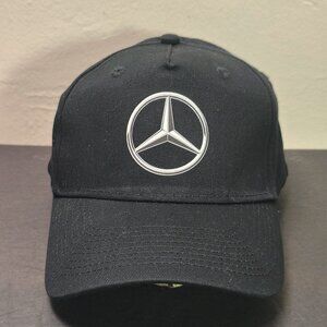 Mercedes Benz Hat Cap Strap Back Black Emblem Logo Auto Adjustable‎ Panel Mens
